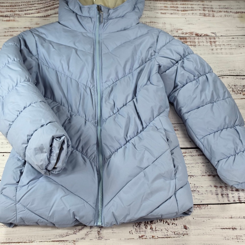 Columbia Puffer Jacket Kids Size M 10/12 Blue Excellent Insulated Hooded Outdoor